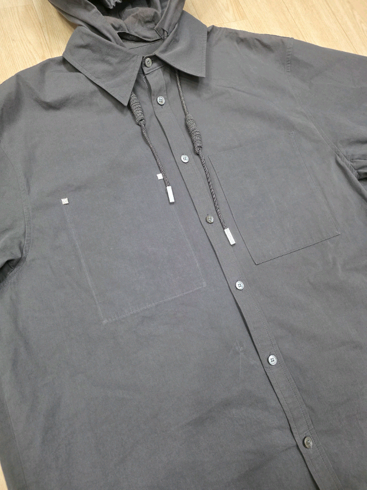 우영미 후드 오버셔츠 자켓 48 (후드탈부착가능) 가단 67 총장 82--7