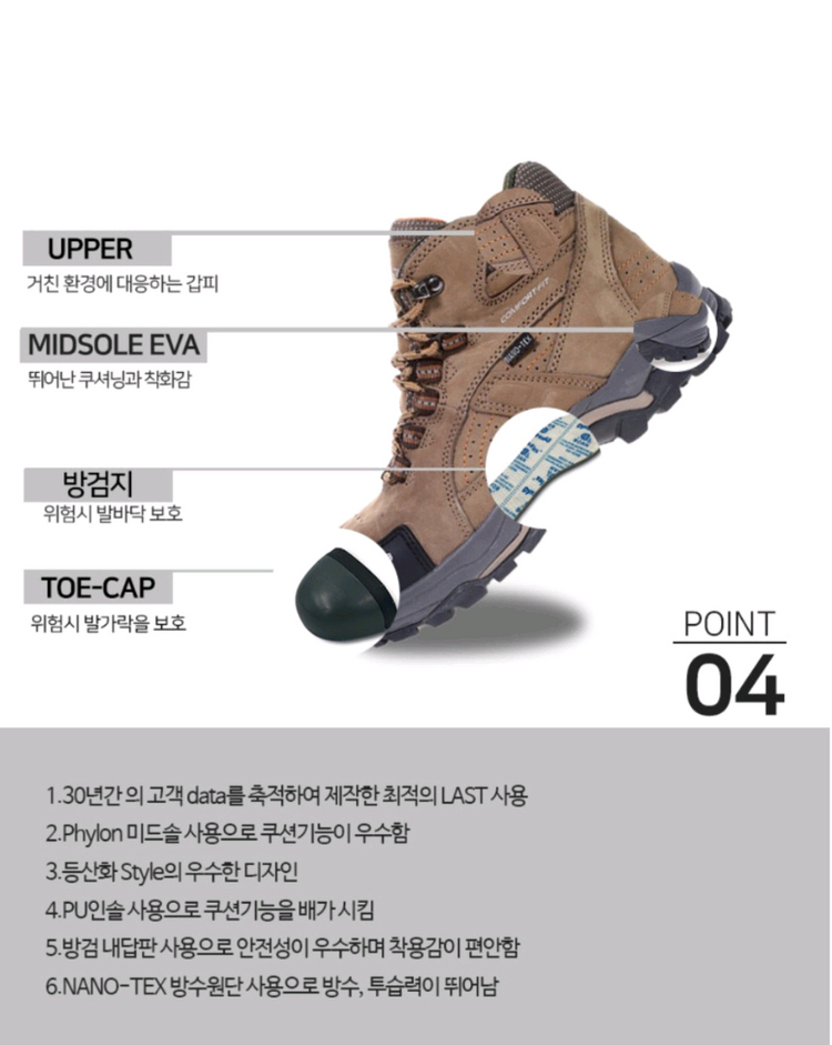 G-206 트렉스타 안전화 255 방수 초경량 박스새제품 어웨이크--8