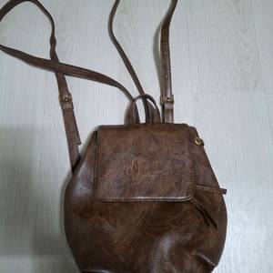 가죽 백팩,브라운 가죽 미니 백팩,복조리백,미니백
