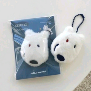 [새상품/애착인형] 짝눈 흰곰 키링(무우)