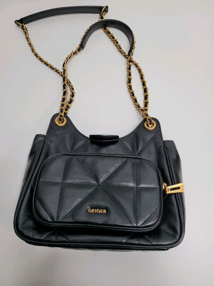 GEIGER 가이거 퀼팅 레드 체인 투웨이백 / 블랙--3