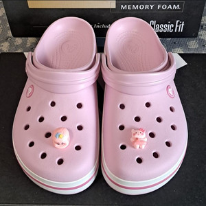 크록스 정품240 발레리나핑크 지비츠포함 거의 새거