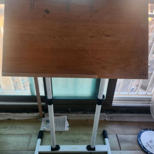 원목 스탠드 화이트 서서책상