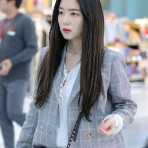 [아이린 착용]새제품 산드로(Sandro) 정품 체크 더블 린넨 여성 자켓 블레이저 (34사이즈)