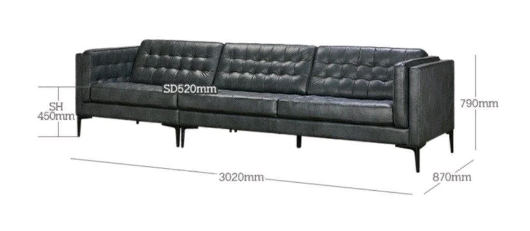 까사미아 4인용 가죽 소파(배송비 포함) 이미지