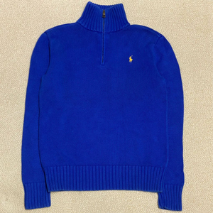 (정품) 폴로 신형 보이즈 블루 반집업 니트 L 14-16세