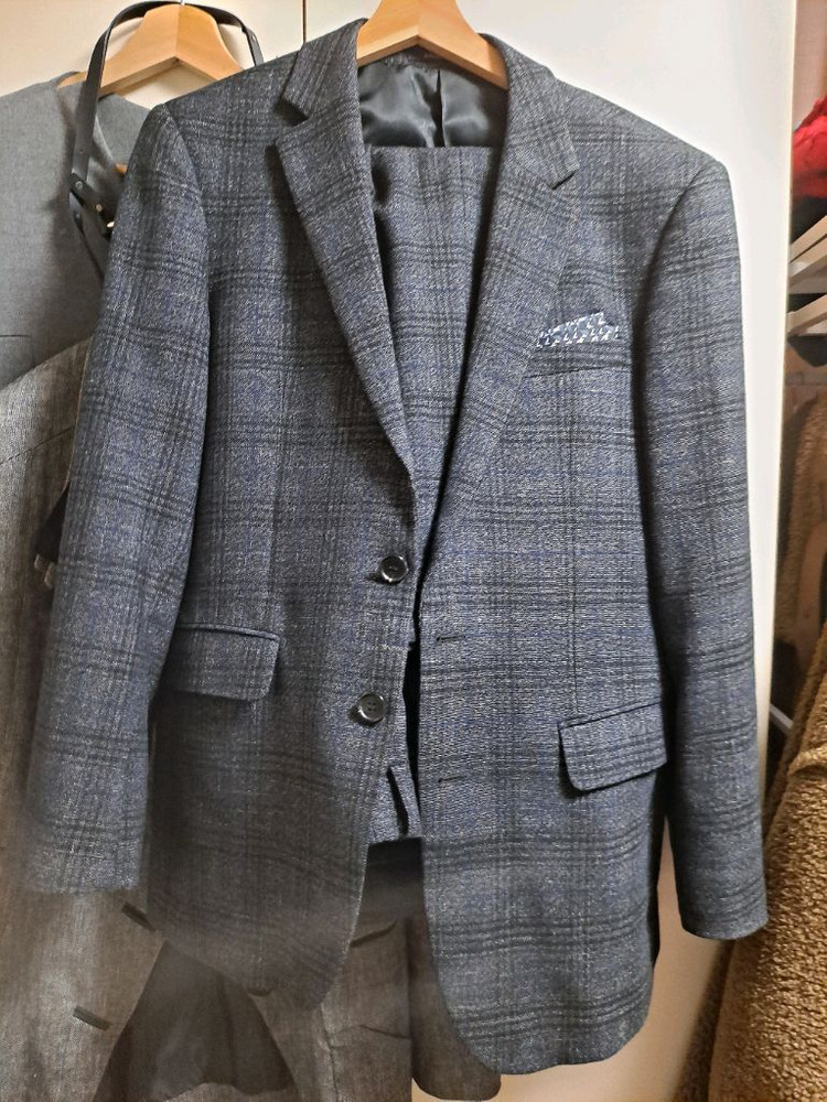 바쏘 옴므 남성 정장 체크무늬 상하의 세트--0