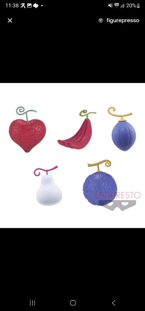 악마의 열매 베스트 콜렉션 피규어 전 5종 세트(원피스 / 반프레스토 / 5cm)--0