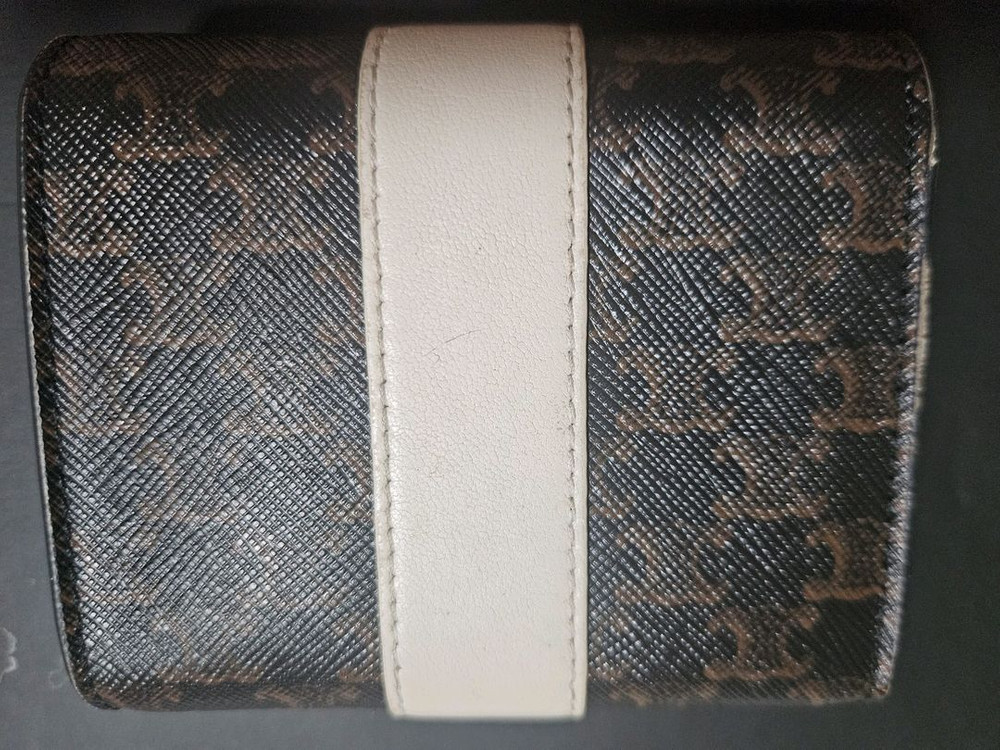 셀린느 트리옹프 캔버스 여성 3단 반지갑--2