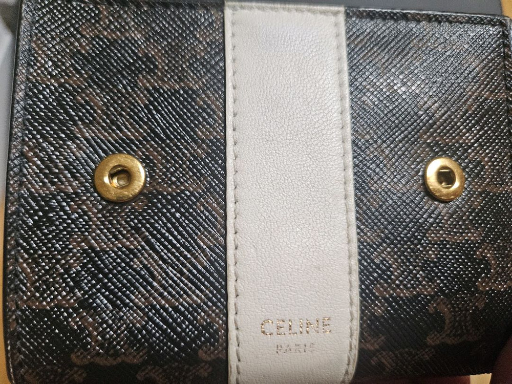 셀린느 트리옹프 캔버스 여성 3단 반지갑--7