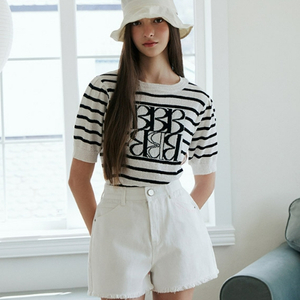 에고이스트 부클 자카드 볼륨 반팔 풀오버 55사이즈 EGOIST