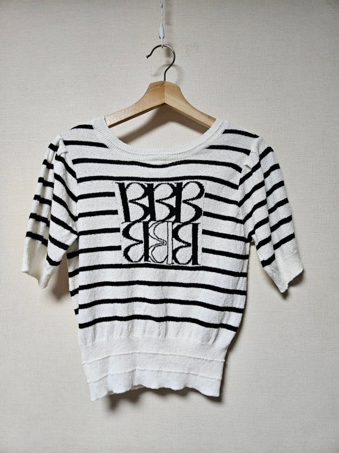 에고이스트 부클 자카드 볼륨 반팔 풀오버 55사이즈 EGOIST--3