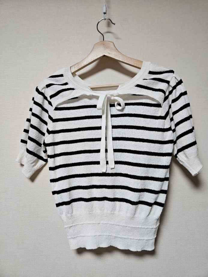 에고이스트 부클 자카드 볼륨 반팔 풀오버 55사이즈 EGOIST--7