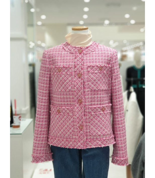 온앤온 on&on 라운드넥 트위드 자켓 55사이즈--1