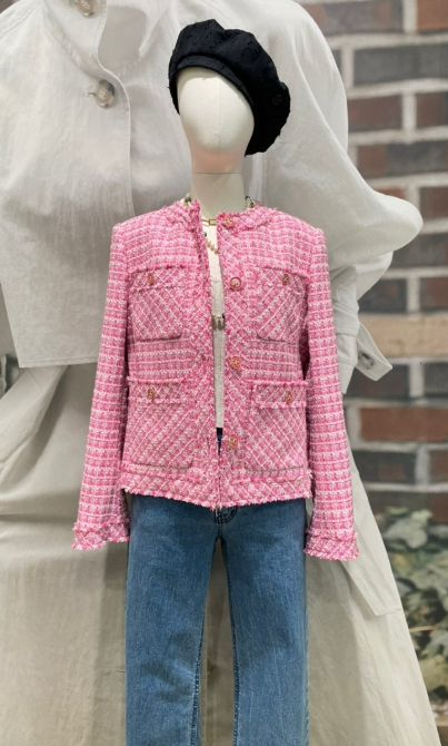 온앤온 on&on 라운드넥 트위드 자켓 55사이즈--2