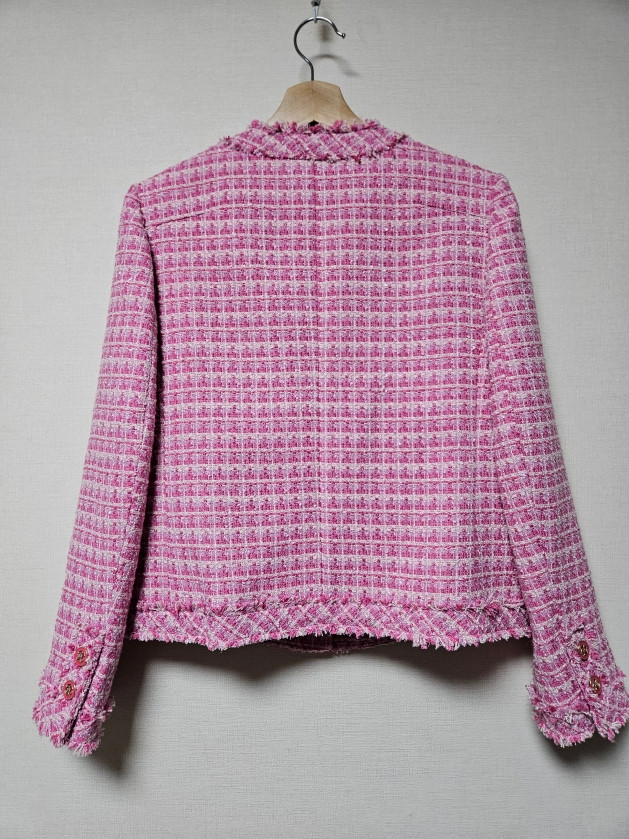 온앤온 on&on 라운드넥 트위드 자켓 55사이즈--6