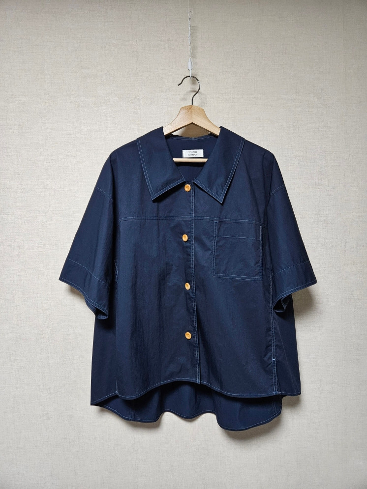 스튜디오 톰보이 스티치디테일 오버핏 셔츠 프리--2