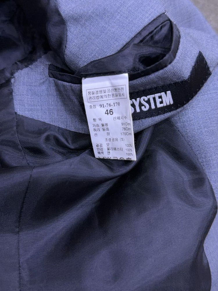 시스템옴므 울 그레이 수트셋업 자켓 팬츠 슬랙스 46--7