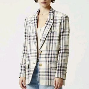 이자벨마랑22 린넨 체크 자켓