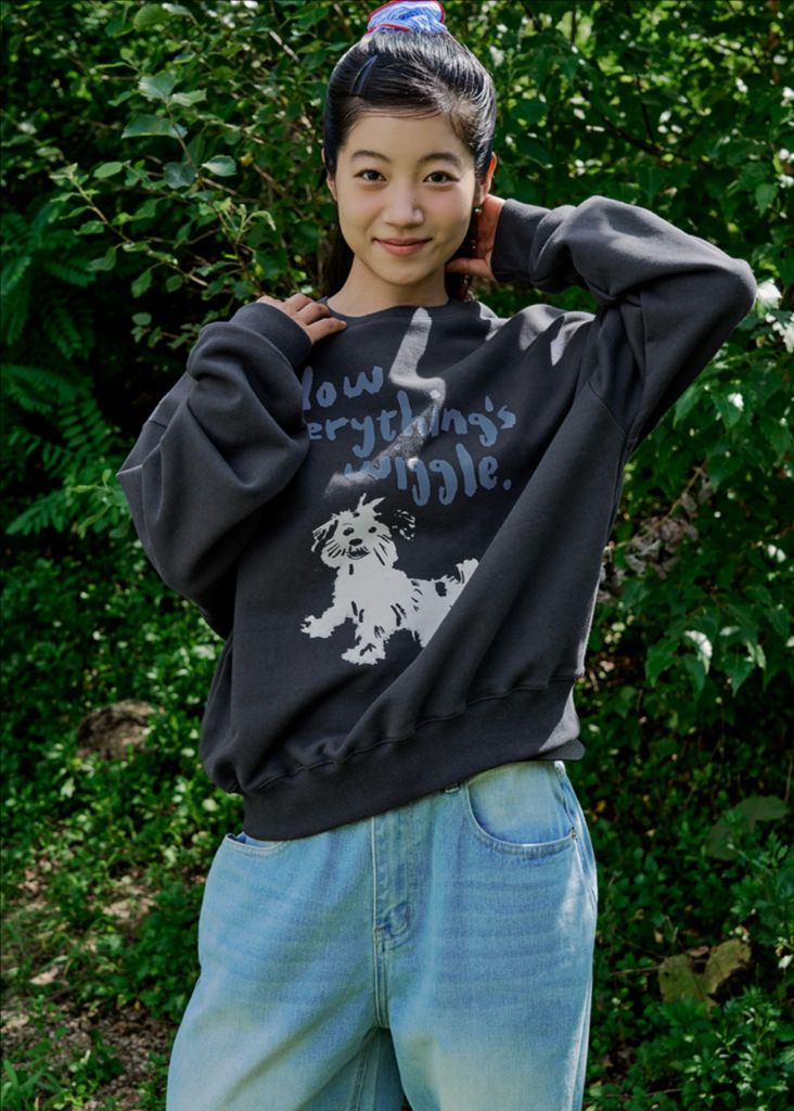 소이렌 위글 스웻셔츠 맨투맨 차콜 새상품--1