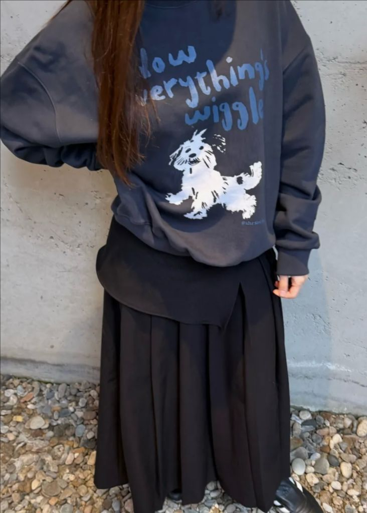 소이렌 위글 스웻셔츠 맨투맨 차콜 새상품--3