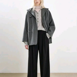 시스템 25 캐시미어 블렌드 후드 코트