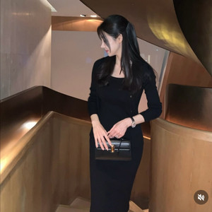 새상품) 라플라 벨라 니트 원피스 미니 블랙