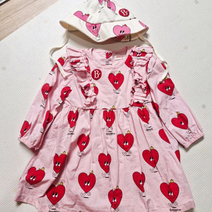 베베드피노 하트원피스100 /모자 세트