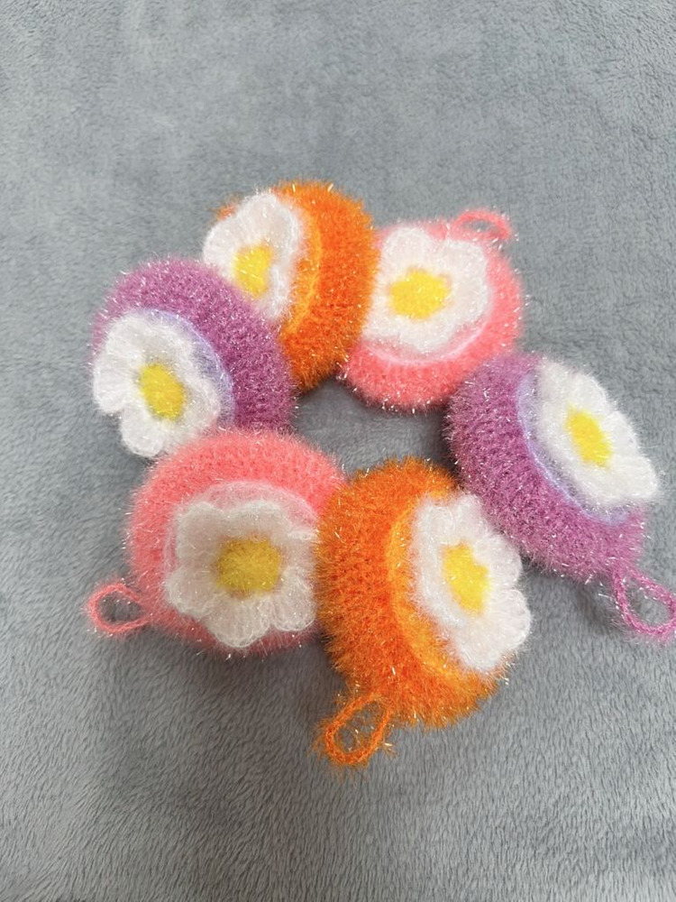 꽃단지 호빵수세미 6개 세트--1