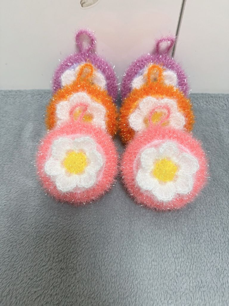 꽃단지 호빵수세미 6개 세트--2