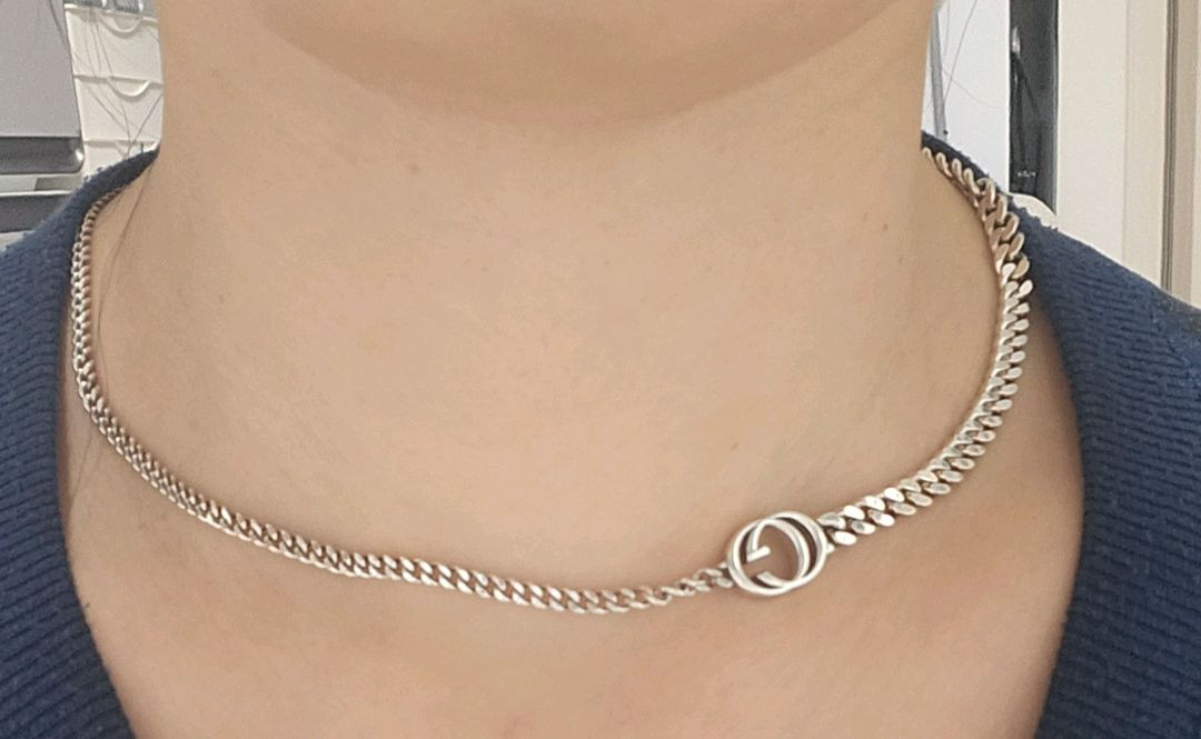 실버925 반반체인 은목걸이 (미사용) 이미지