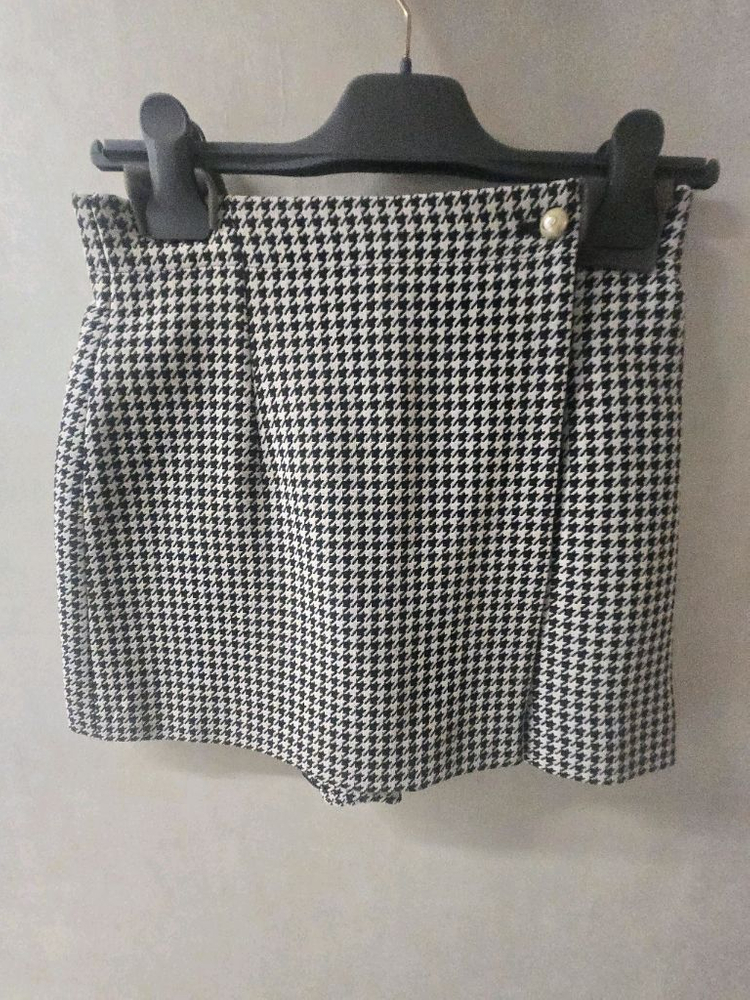 디올 하운드투스 체크 미니스커트 바지 34--4