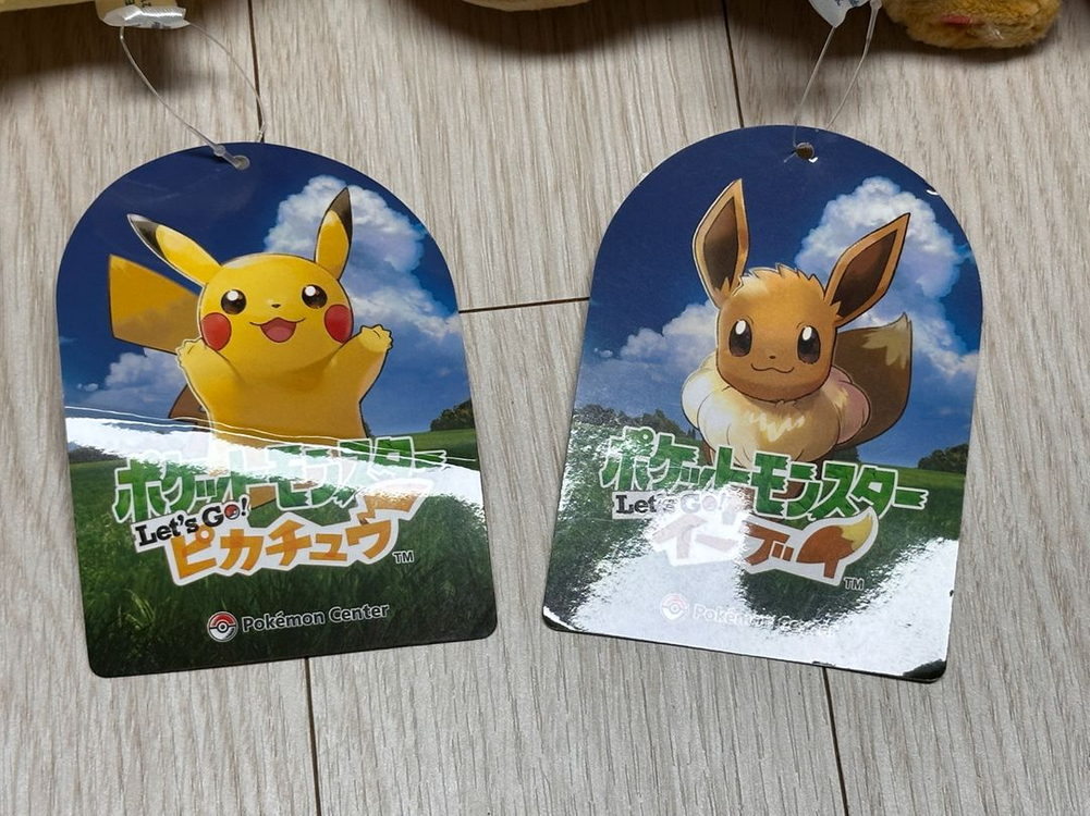 포켓몬 레츠고 피카츄 이브이 트레이너 중형 인형 세트--2