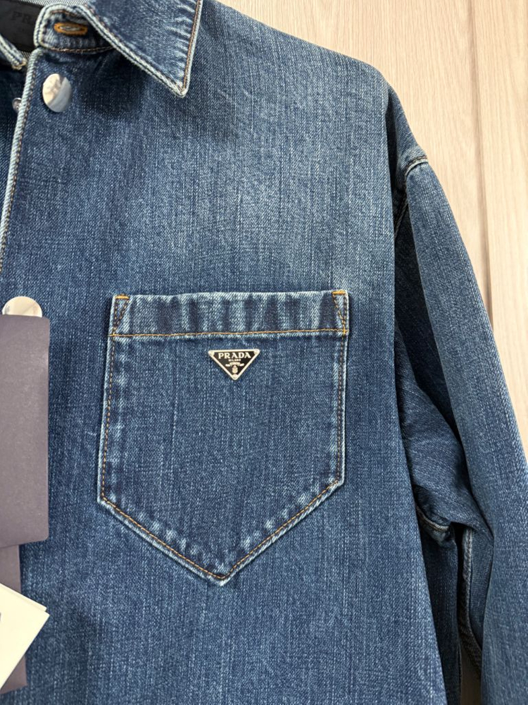 [L] 프라다 남성 긴팔 데님 셔츠 새상품--2