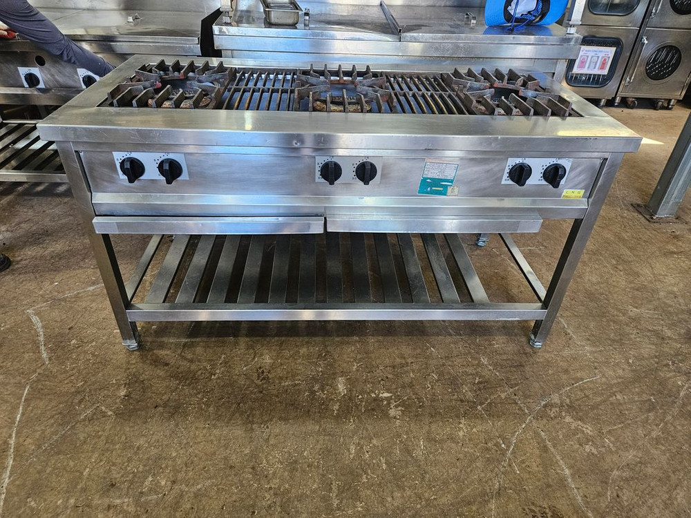 업소용 3구 가스레인지 간택기 화구 버너 가스 전판 철판 그리들 부침기--3