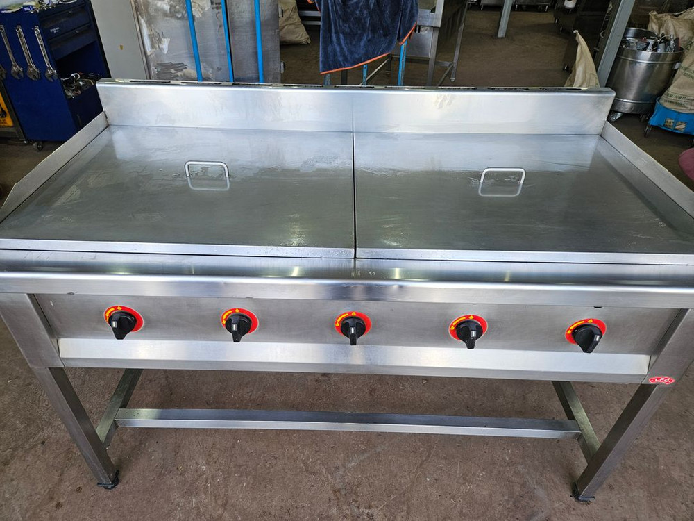 업소용 3구 가스레인지 간택기 화구 버너 가스 전판 철판 그리들 부침기--4