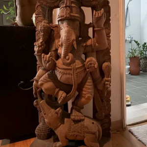 인도산 나무 조각 코끼리 가네샤 신상 장식품 이미지