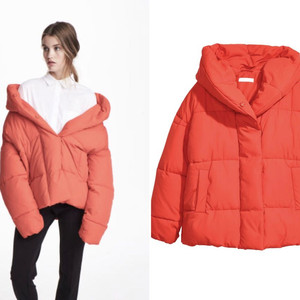 (H&M 에이치앤엠)여성 퀄티드 후드 패딩 점퍼