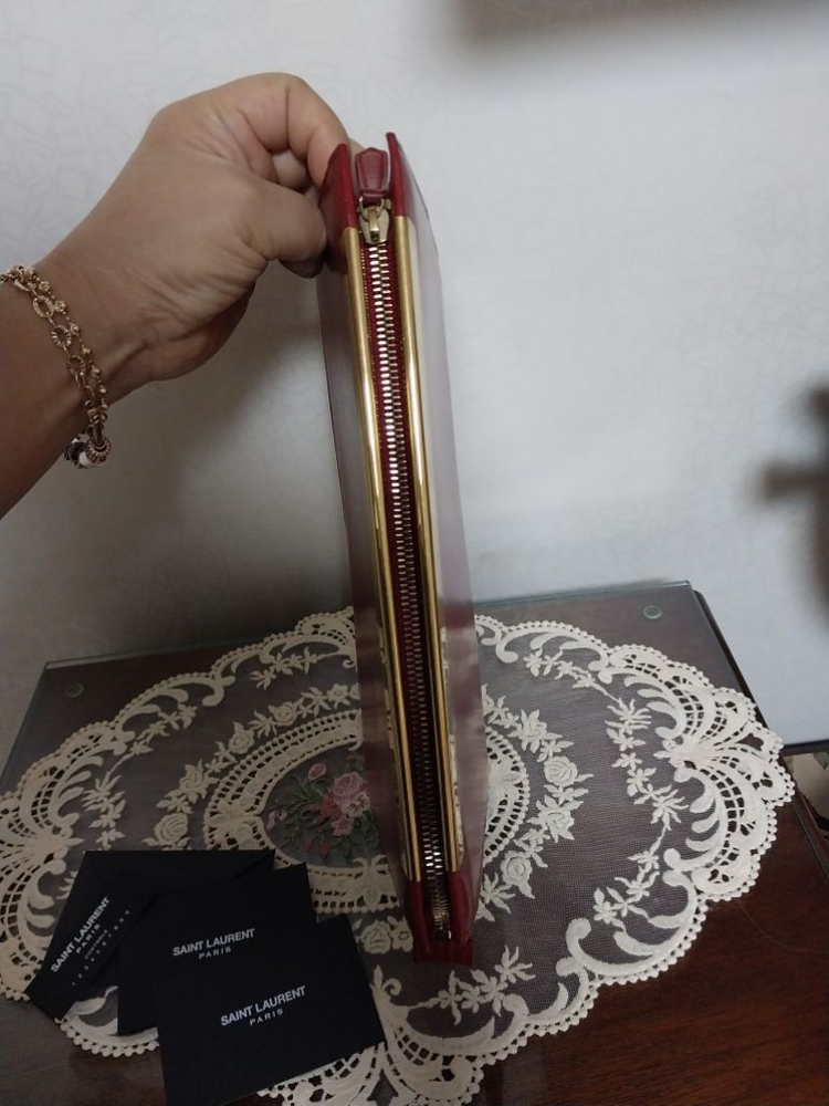 정품생로랑클러치--2