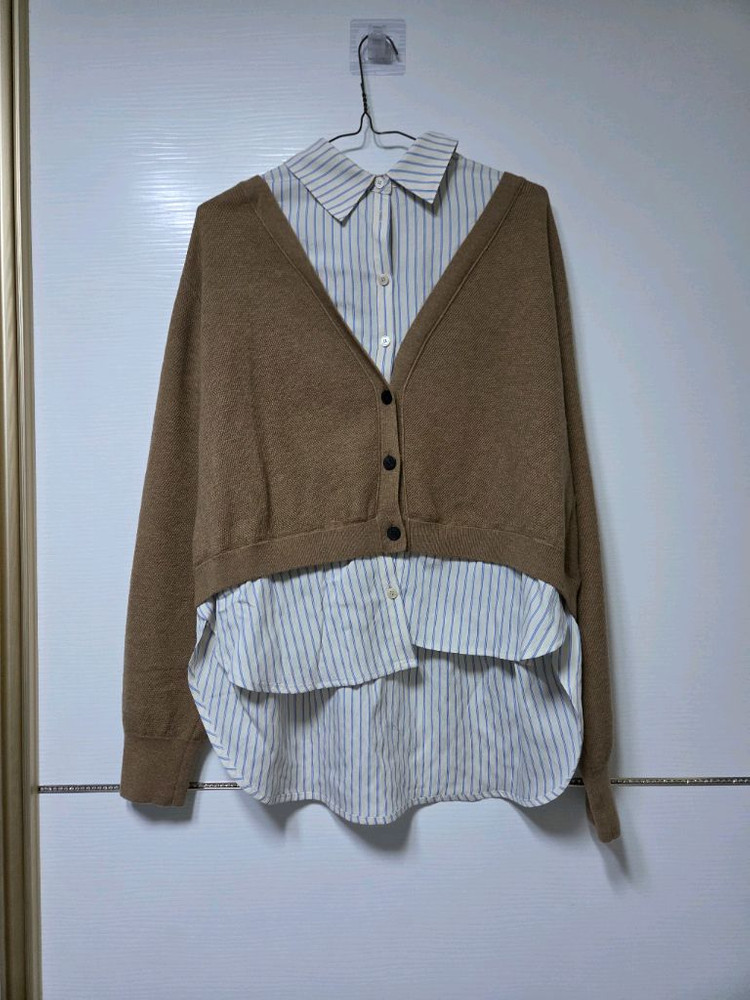 한섬 25fw신상 시스템 셔츠레이어드 가디건 프리--7