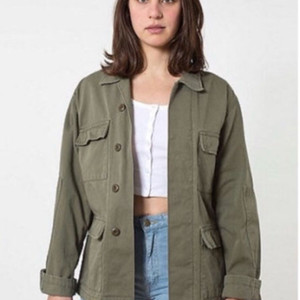 아메리칸어패럴 유니섹스 코튼 트윌 밀리터리 재킷 - 카키 / XS