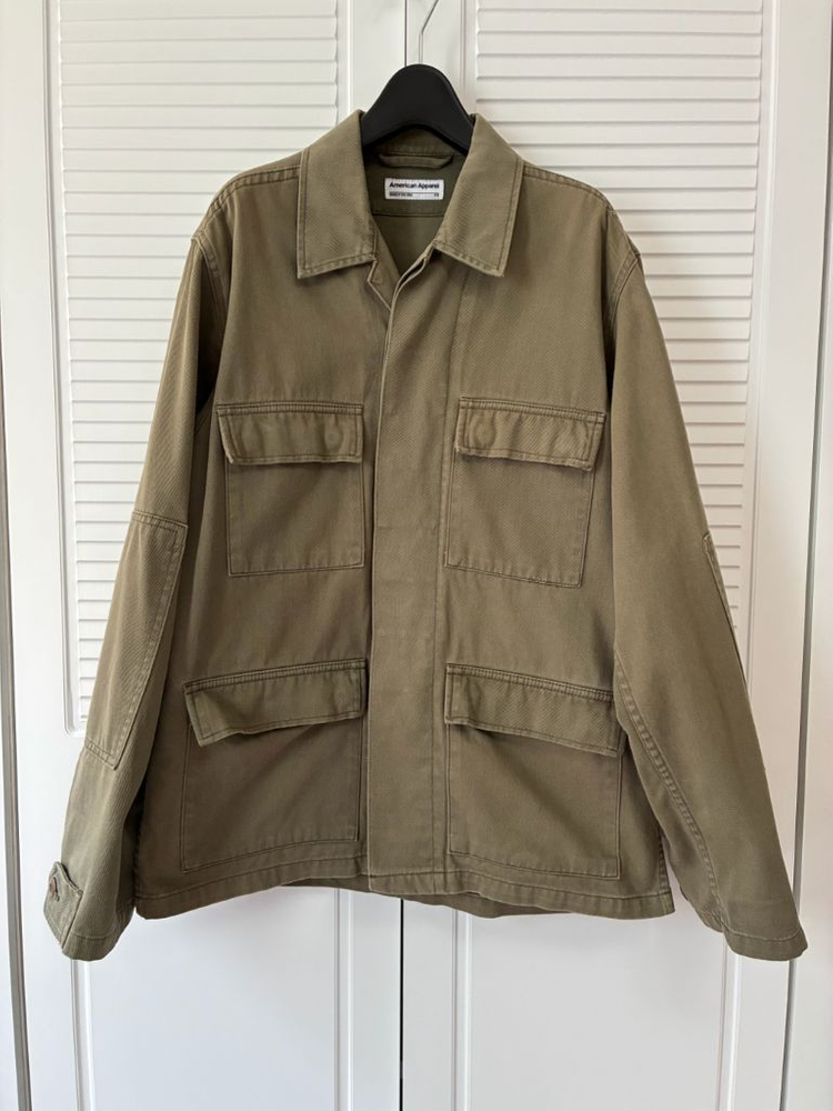 아메리칸어패럴 유니섹스 코튼 트윌 밀리터리 재킷 - 카키 / XS--1