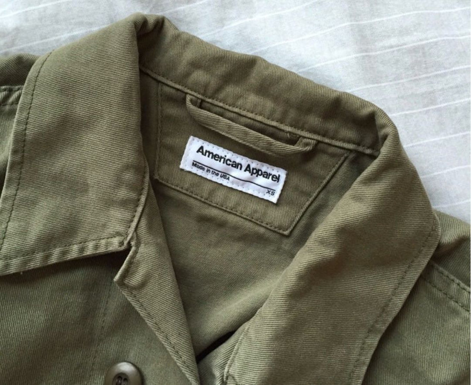 아메리칸어패럴 유니섹스 코튼 트윌 밀리터리 재킷 - 카키 / XS--4