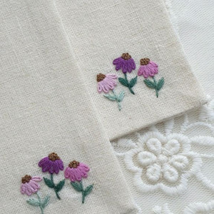 프랑스자수 코튼린넨 티코스터(2장 1세트)