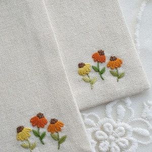 프랑스자수 코튼린넨 티코스터(2장 1세트)