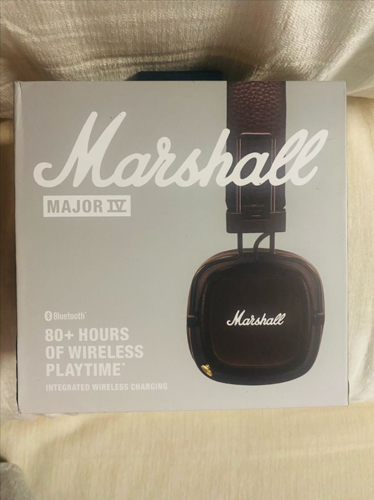 (미개봉 새상품) 마샬 Major IV 블루투스 헤드폰 브라운색상(정품)--5