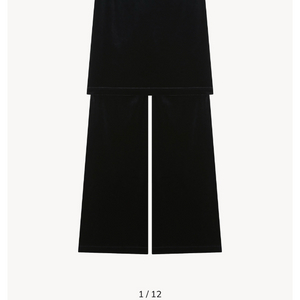 후왓웨어 벨루아스커트팬츠 (미착용)제품 블랙2사이즈