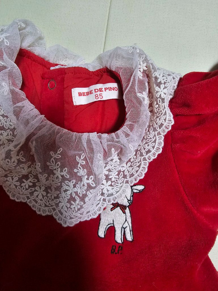 베베드피노 벨벳 레드원피스 사이즈85--1