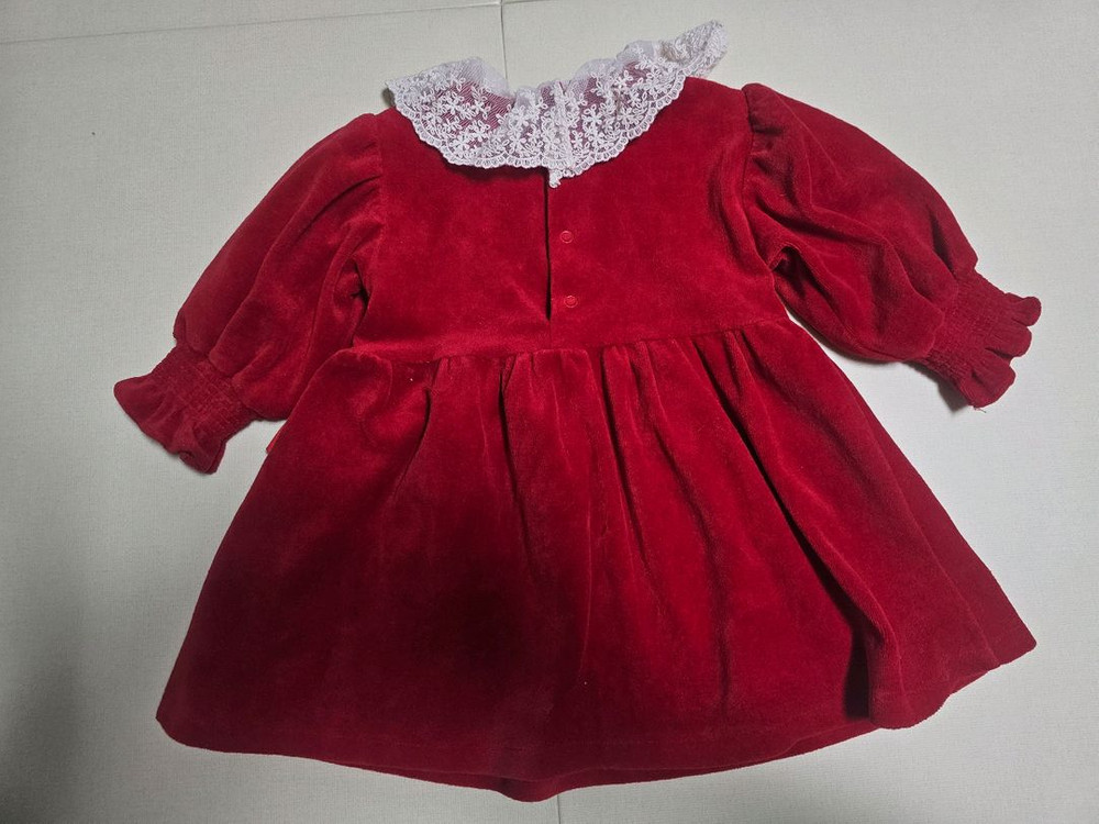 베베드피노 벨벳 레드원피스 사이즈85--2