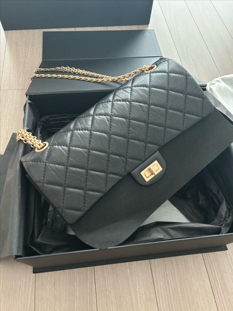 샤넬 2.55빈티지 라지 금장(가로28)--0